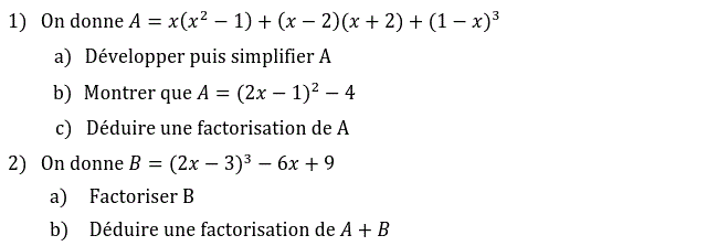 Activités algébriques: Exercice 38