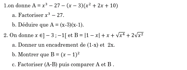 Activités algébriques: Exercice 35