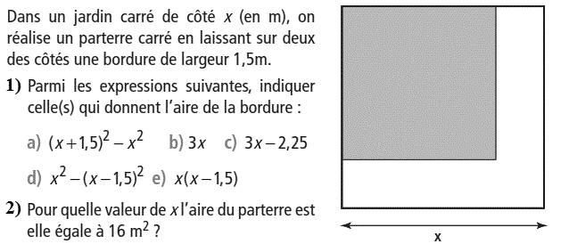 Activités algébriques: Exercice 54