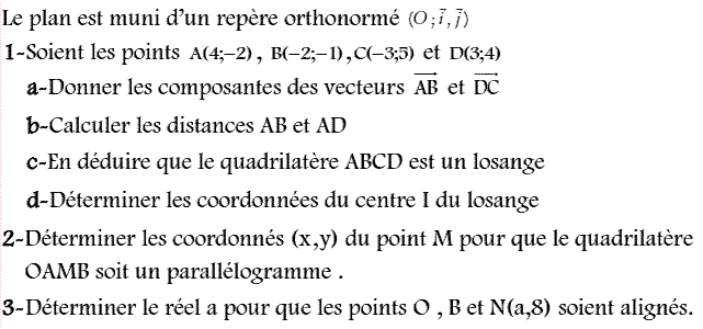 Activités dans un repere: Exercice 44