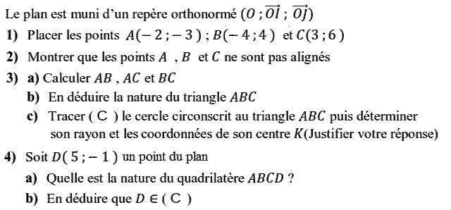 Activités dans un repere: Exercice 21