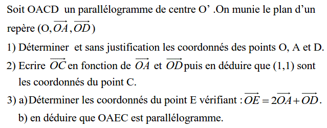 Activités dans un repere: Exercice 14