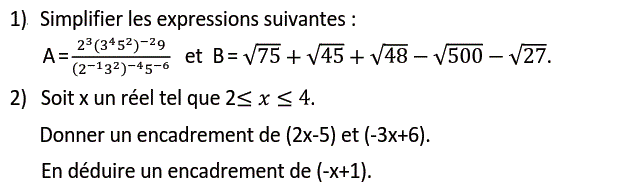 Activités numériques II: Exercice 101