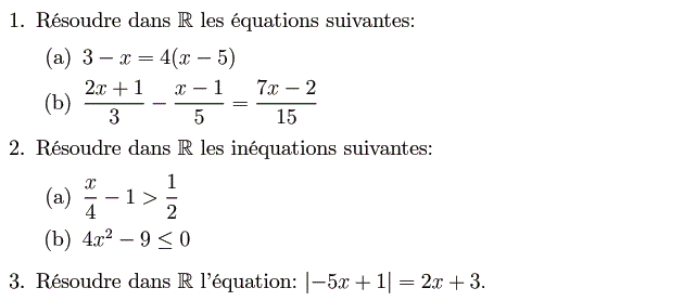 Equations et inéquations: Exercice 46