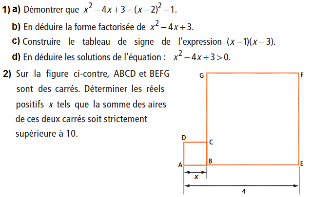 Equations et inéquations: Exercice 76