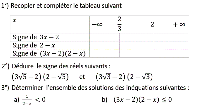 Equations et inéquations: Exercice 20