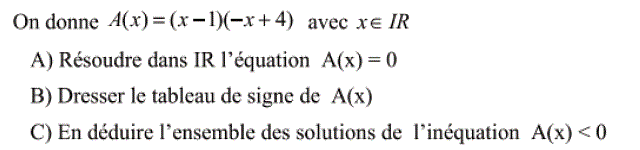 Equations et inéquations: Exercice 26