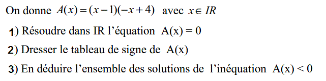 Equations et inéquations: Exercice 23