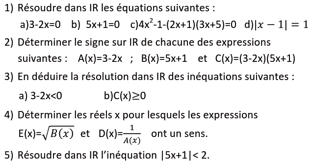 Equations et inéquations: Exercice 59