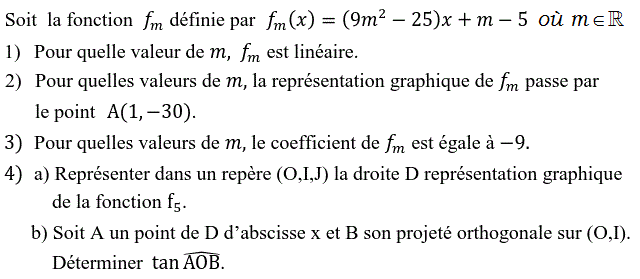 Fonctions affines: Exercice 35