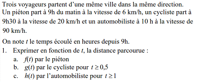 Fonctions affines: Exercice 43