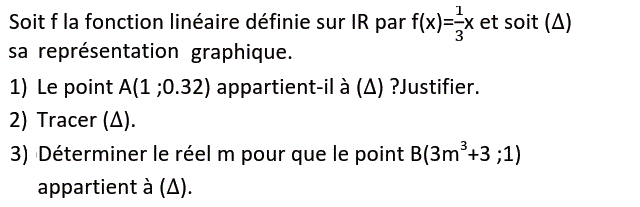 Fonctions linéaires: Exercice 25