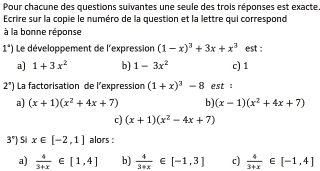 QCM: Exercice 59