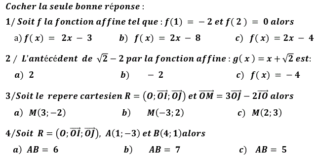 QCM: Exercice 24