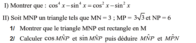 Rapports trigonométrique: Exercice 24