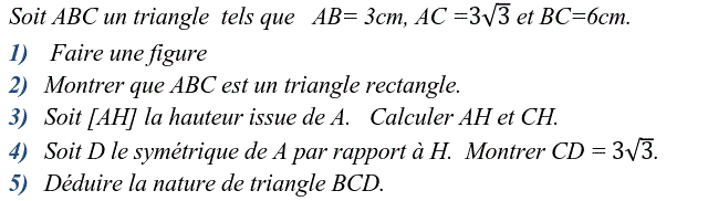 Rapports trigonométrique: Exercice 21