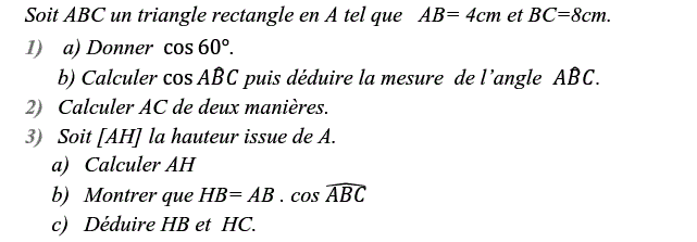 Rapports trigonométrique: Exercice 35