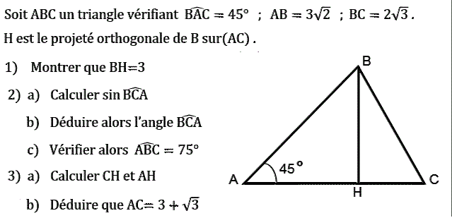 Rapports trigonométrique: Exercice 17