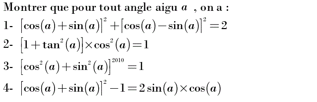 Rapports trigonométrique: Exercice 22