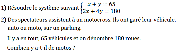 Système de deux équations: Exercice 12