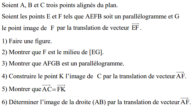 Vecteurs et translations: Exercice 41