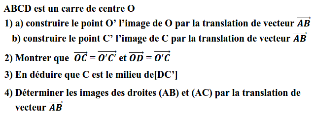 Vecteurs et translations: Exercice 61