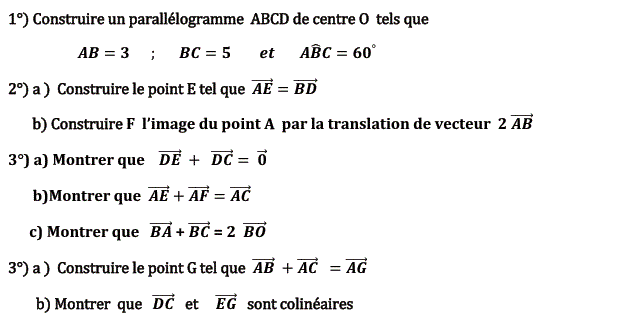 Vecteurs et translations: Exercice 55