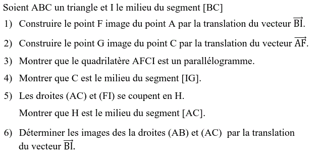 Vecteurs et translations: Exercice 65