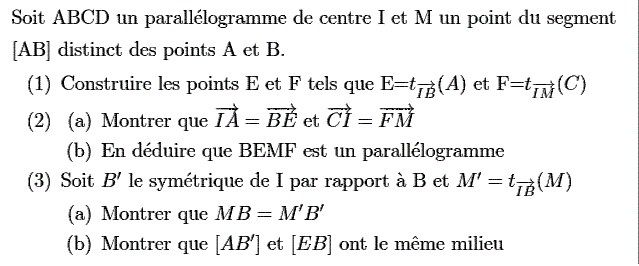 Vecteurs et translations: Exercice 48