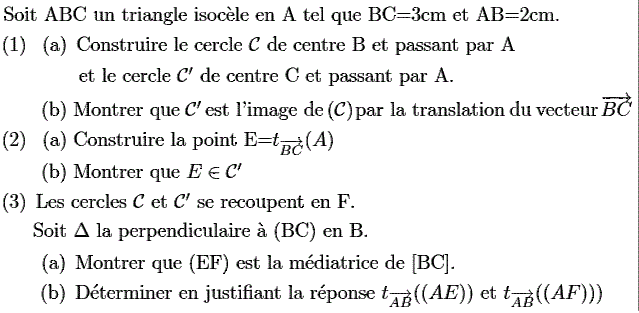 Vecteurs et translations: Exercice 46