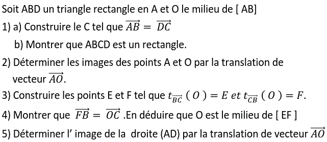 Vecteurs et translations: Exercice 59