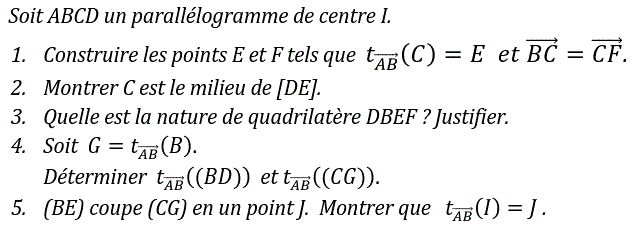 Vecteurs et translations: Exercice 56