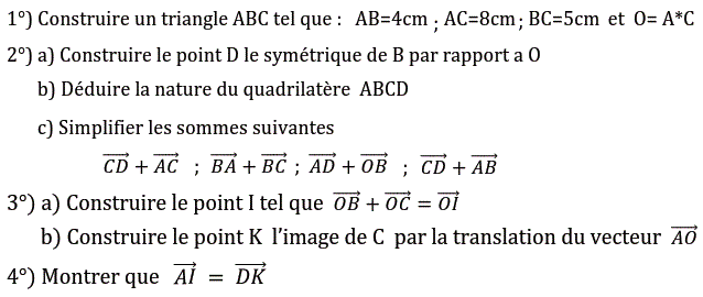 Vecteurs et translations: Exercice 68