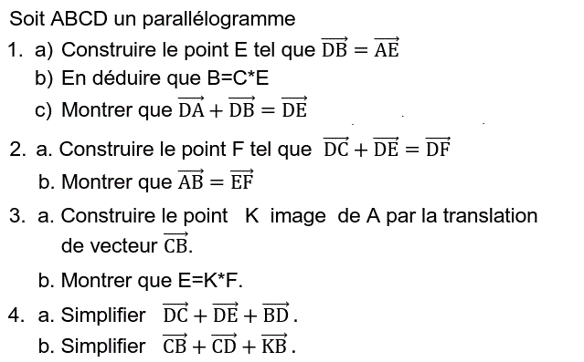 Vecteurs et translations: Exercice 71