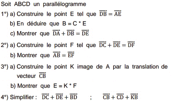 Vecteurs et translations: Exercice 53