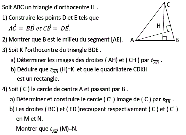 Vecteurs et translations: Exercice 78