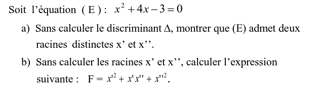 Problèmes du 1er et du second degré: Exercice 33