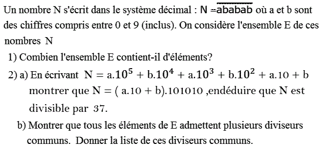 Arithmetique: Exercice 30