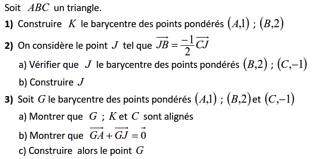 Barycentre: Exercice 96