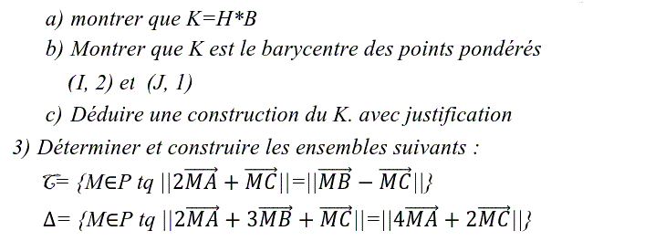 Barycentre: Exercice 94