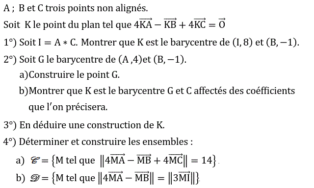 Barycentre: Exercice 91