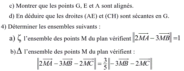 Barycentre: Exercice 92