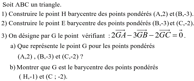 Barycentre: Exercice 92