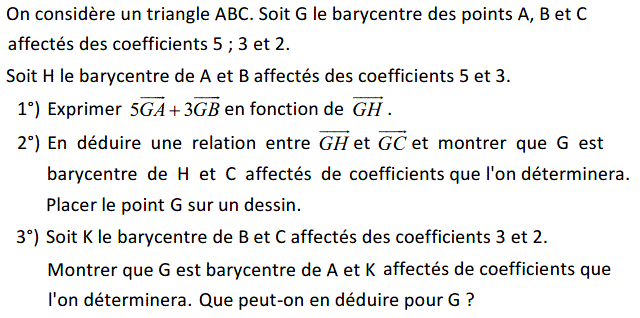 Barycentre: Exercice 43