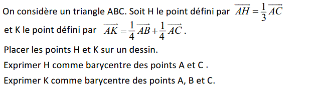 Barycentre: Exercice 9