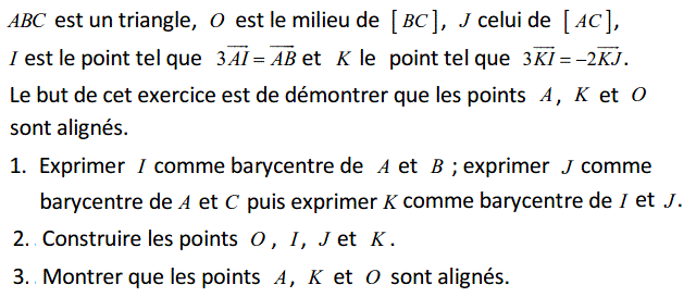 Barycentre: Exercice 21