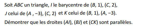 Barycentre: Exercice 14