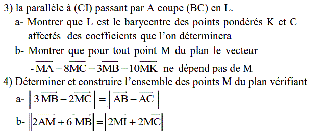 Barycentre: Exercice 83