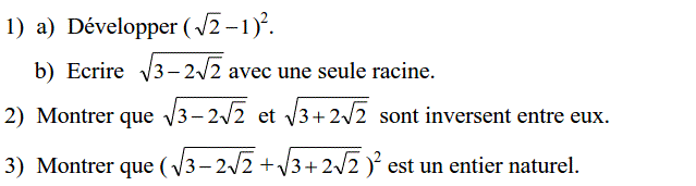 Calcul dans IR: Exercice 30