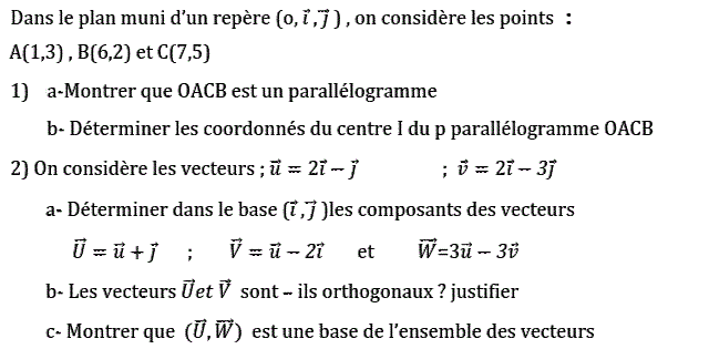 Calcul vectoriel: Exercice 41